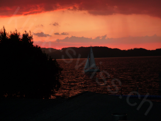 Sonnenuntergang am Zugersee in Arth